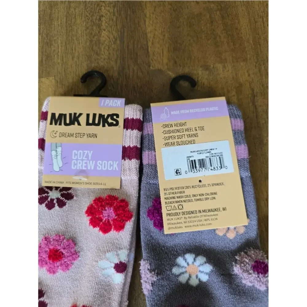 MUK LUKS Women's Dream Step Cozy Crew Sock, 1-Pack Lot of 3
